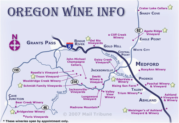 Oregon Wine Tasting Map oregon Wine Regions Map Secretmuseum