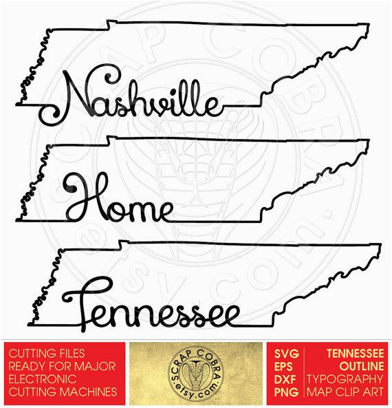 Outline Map Of Tennessee Tennessee Map Outline Typography Clipart Svg Eps by Scrapcobra