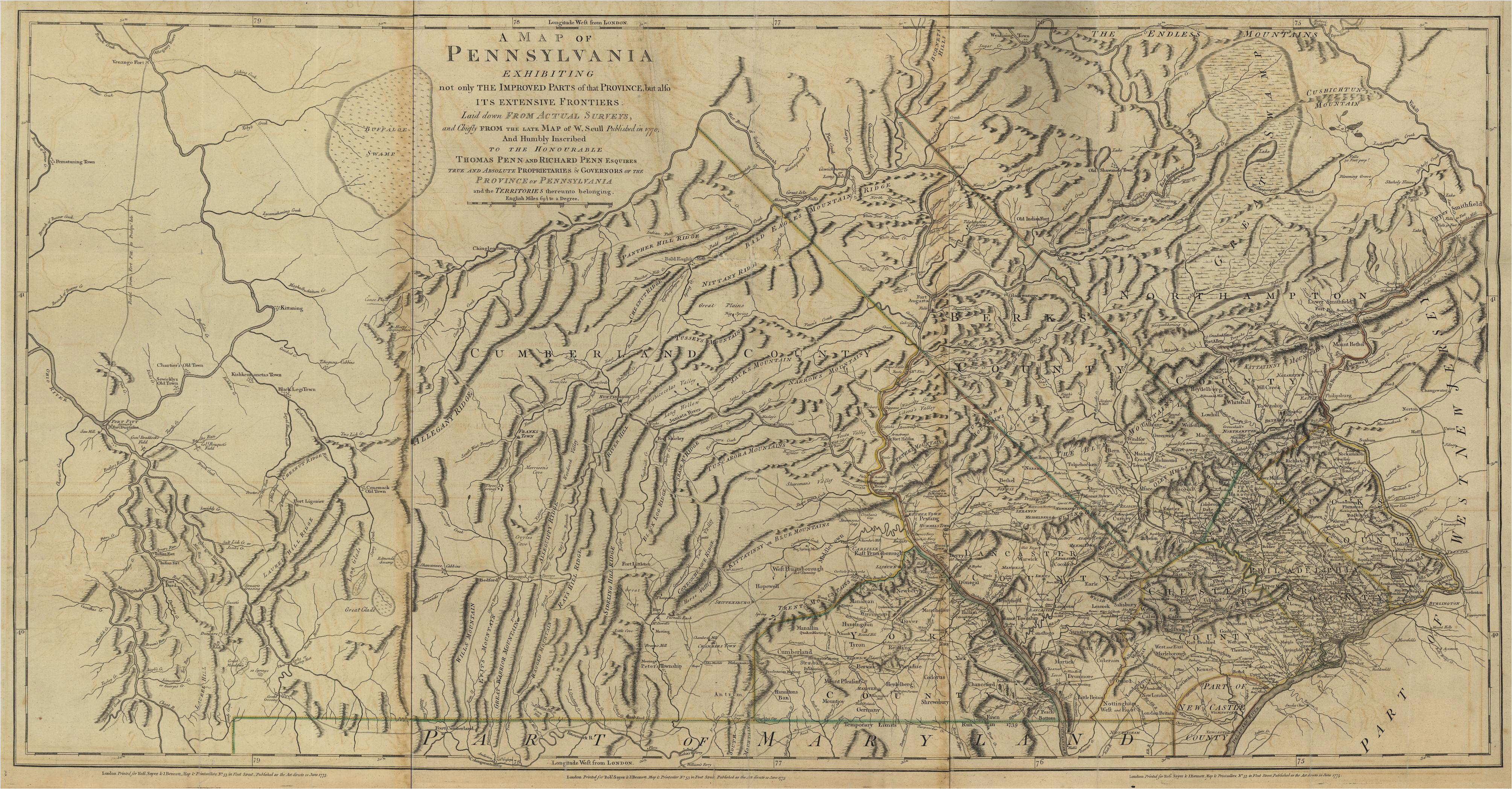 Pa Ohio Map 1775 to 1779 Pennsylvania Maps