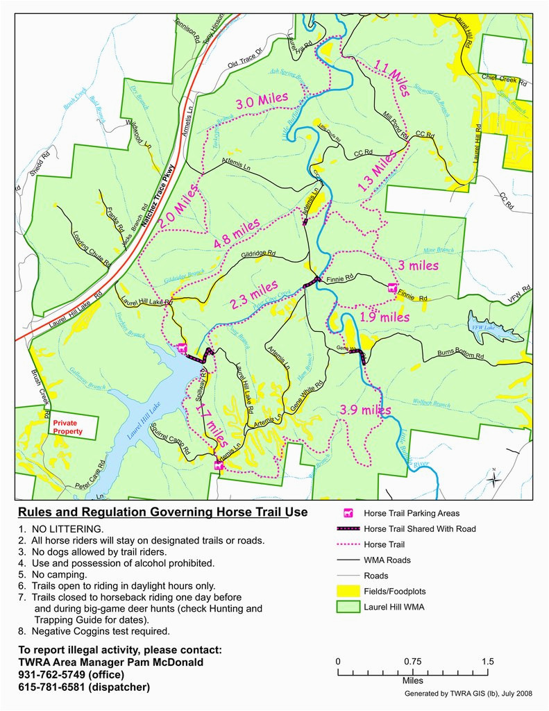 Detailed Map Of Laurel Hill Wma
