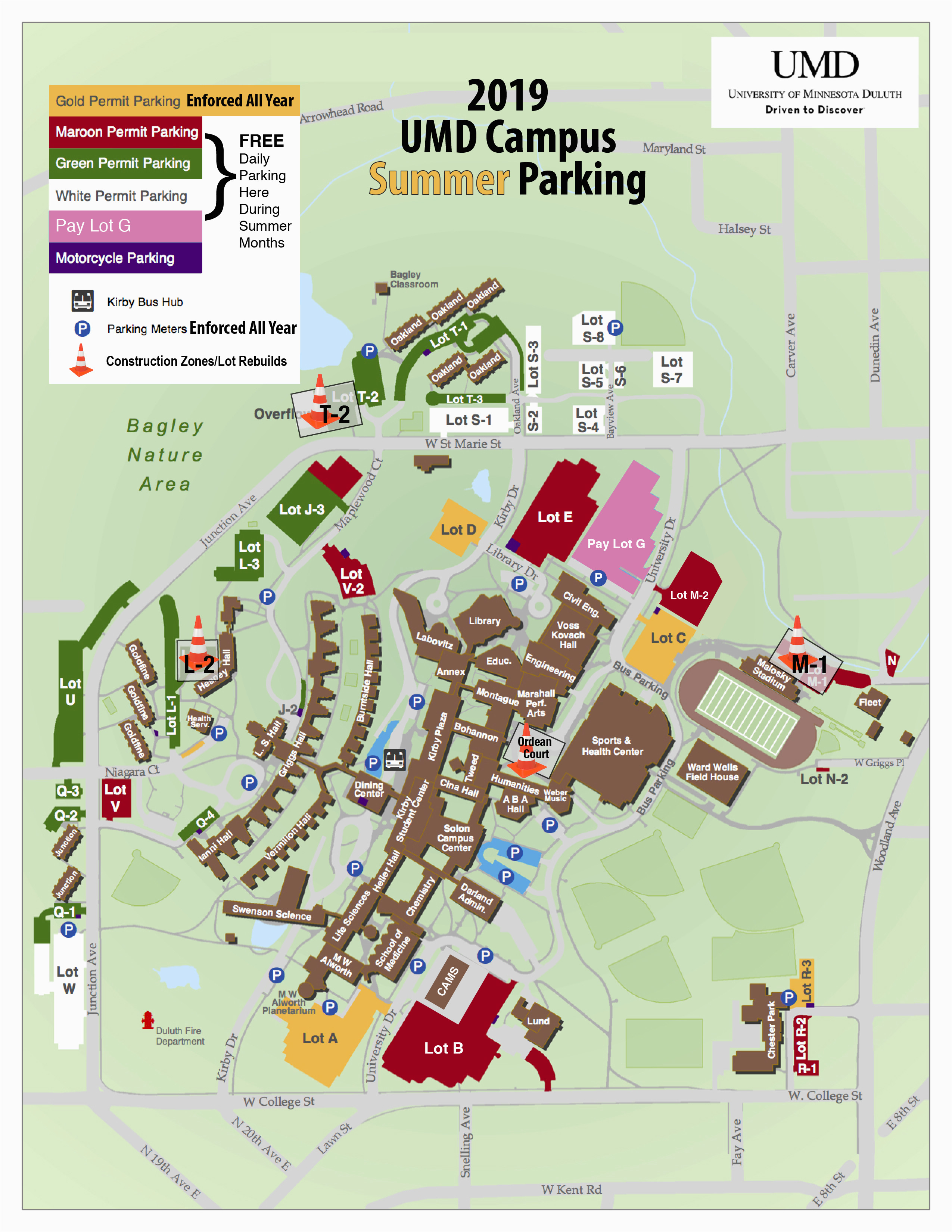 University Of Minnesota Duluth Campus Map Transportation Parking Services Umd