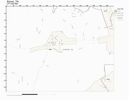 Zip Code Map Of Tennessee Amazon Com Zip Code Wall Map Of Ramer Tn Zip Code Map Not