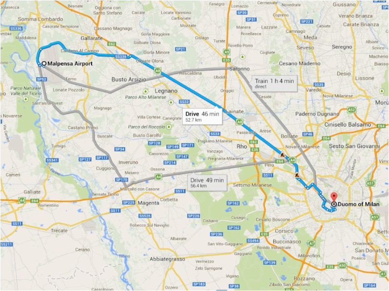 Airports In Milan Italy Map How to Get From Milan Airports to the City Centre Chamonix Net