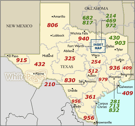 Area Codes for Texas Map | secretmuseum