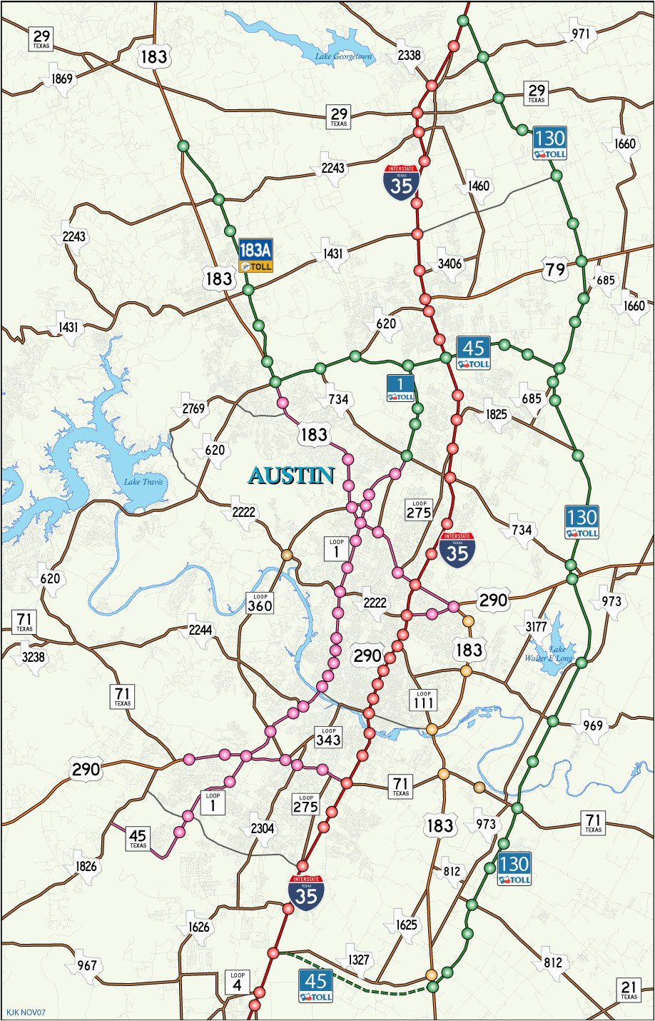 Austin Texas toll Road Map | secretmuseum