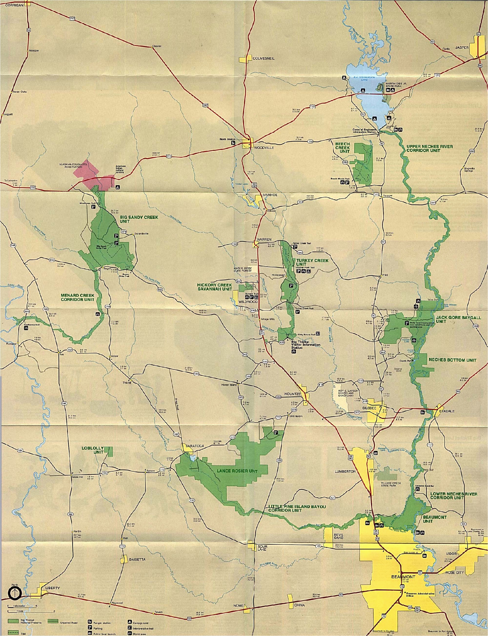 Big Thicket Texas Map Maps Of United States National Parks and Monuments