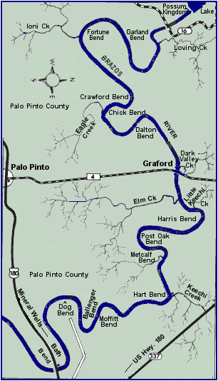 Brazos River Map Texas Brazos River Texas