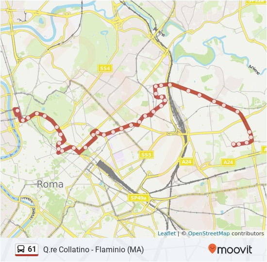 Bus Route Map Rome Italy Linie 61 Fahrplane Haltestelle Karten Balsamo Crivelli