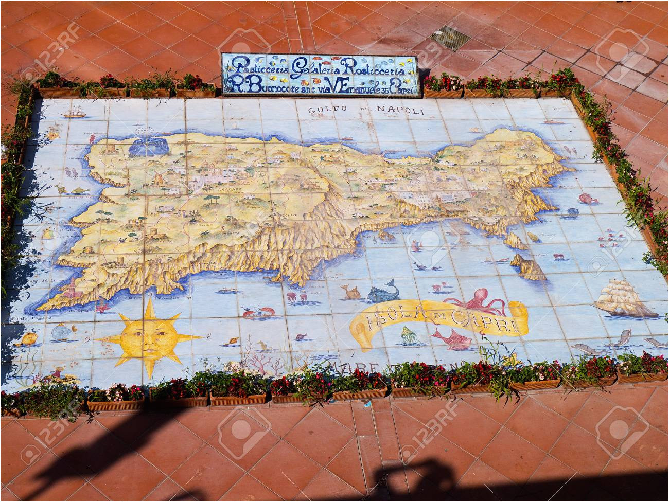 Capri island Italy Map Ceramic Map Of the island Of Capri Italy Stock Photo Picture and