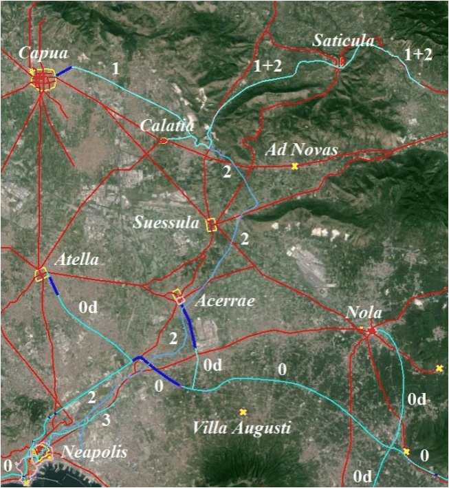 Capua Italy Map Overall View Of the Route Of the Carmignano Aqueduct It is Also