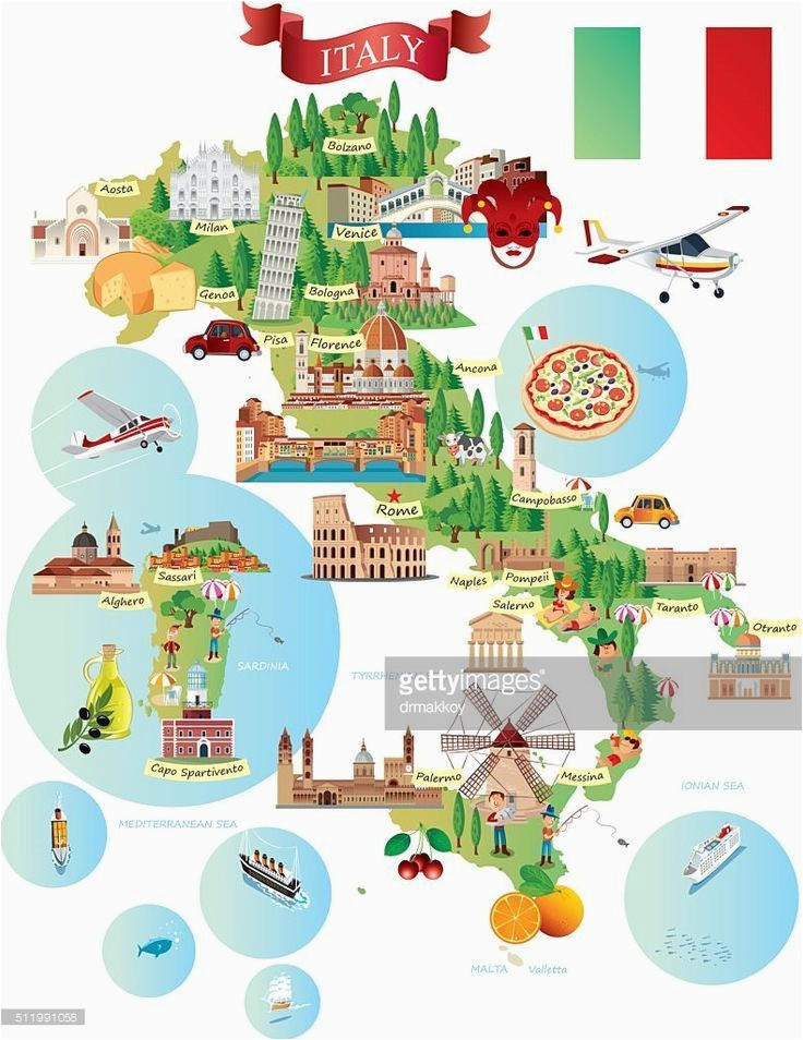 Cartoon Map Of Italy Travel Infographic Travel and Trip Infographic Cartoon Map Of