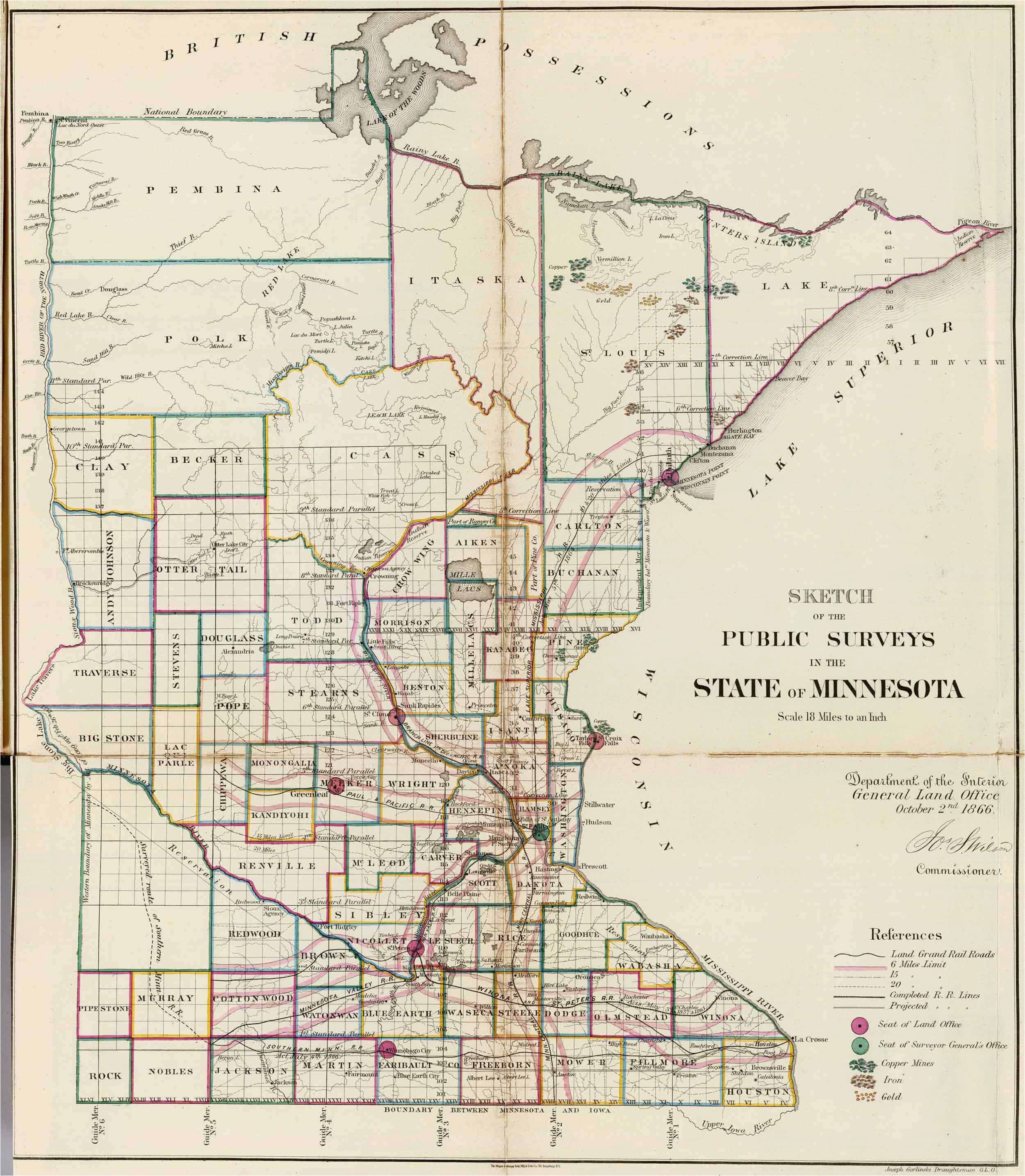 Cass Lake Minnesota Map Old Historical City County and State Maps Of Minnesota