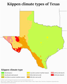 Climate Map Of Texas Texas Wikipedia