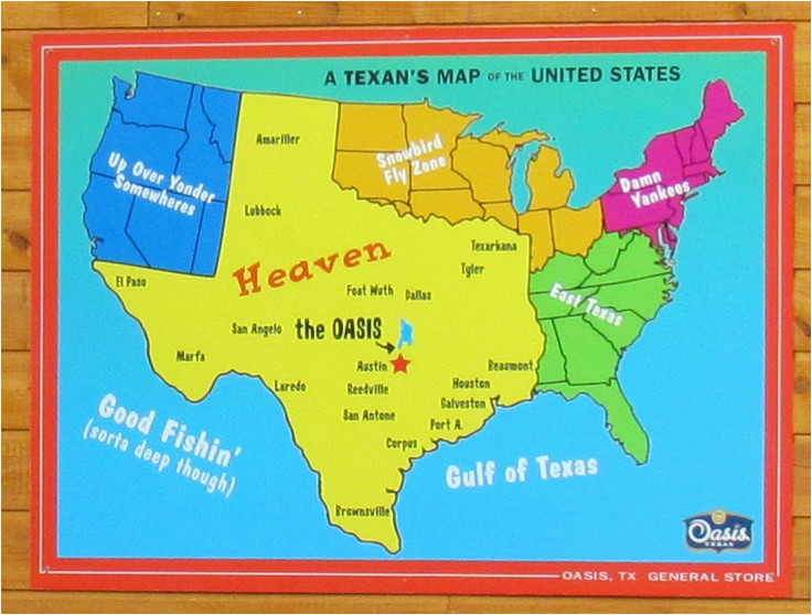 Dallas On A Map Of Texas A Texan S Map Of the United States Texas