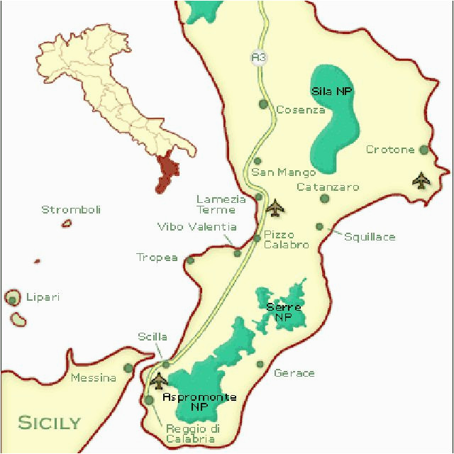 Detailed Map Of Calabria Italy Cities Map and Guide to Calabria southern Italy