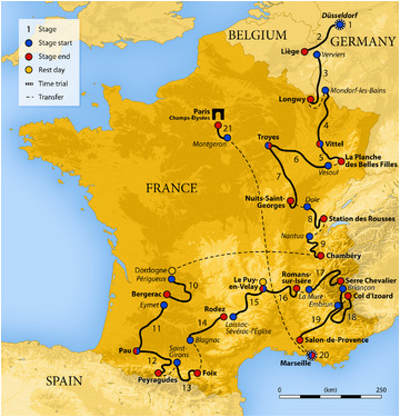 Detailed Map Of France and Italy 2017 tour De France Wikipedia