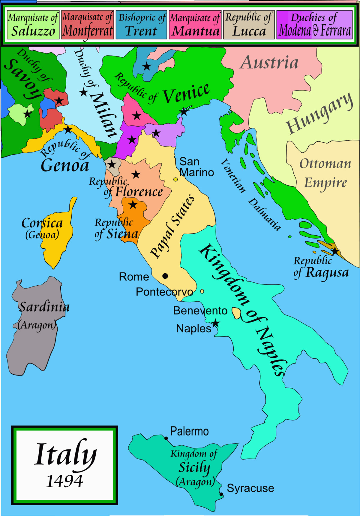 Detailed Map Of France and Italy Italian War Of 1494 1498 Wikipedia