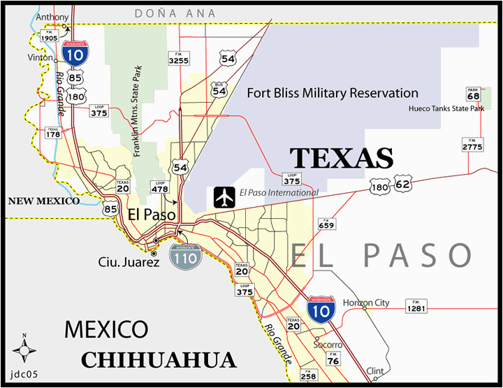 El Paso Texas On A Map El Paso Map Texas Business Ideas 2013