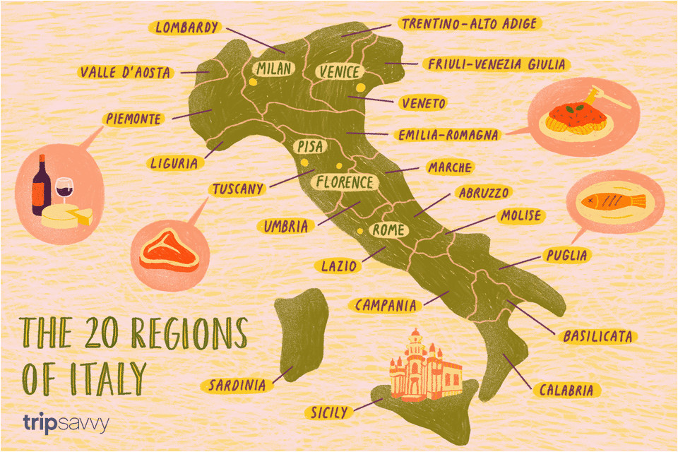 Food Regions Of Italy Map Map Of the Italian Regions
