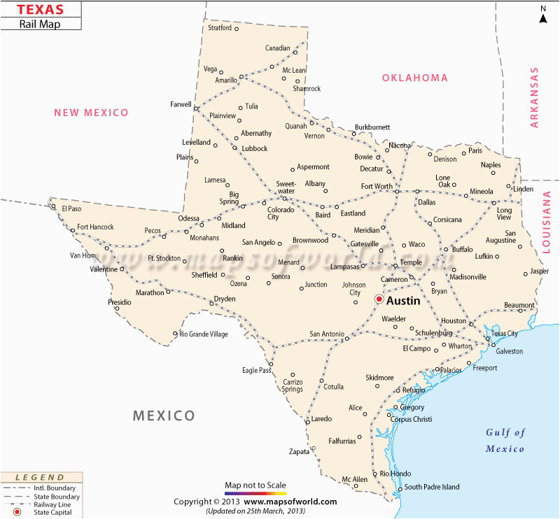 Golden Texas Map Texas Rail Map Travel Map Texas