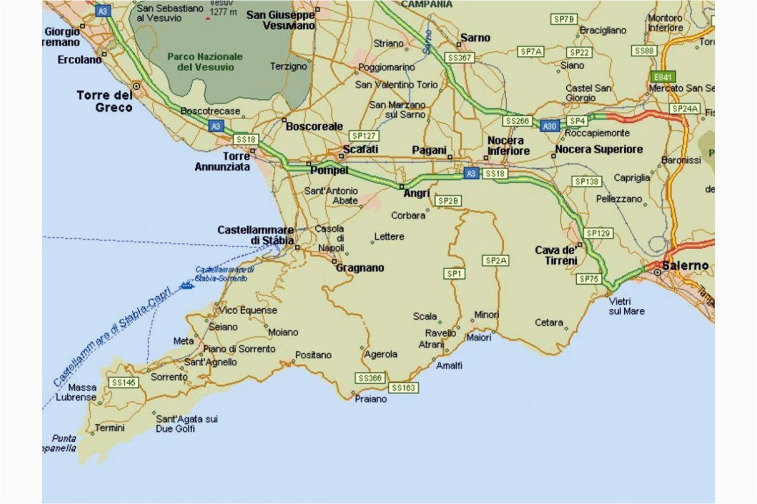 Google Maps Salerno Italy Amalfi Coast tourist Map and Travel Information