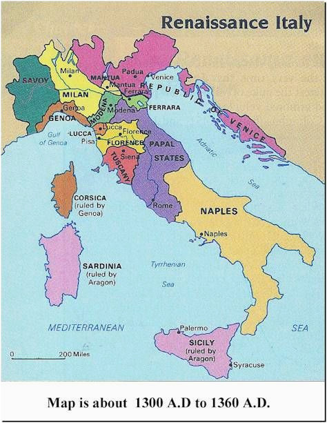 Historical Maps Of Italy Italy 1300s Historical Stuff Italy Map Italy History Renaissance