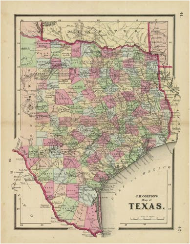 Hutchins Texas Map J H Colton S Map Of Texas Texas Historical Maps Map Historical