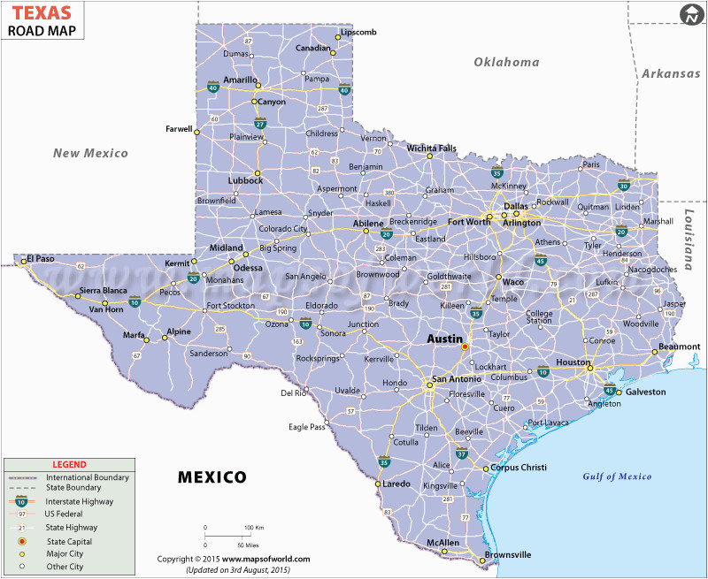 Interstate Map Of Texas Texas Road Map Texas Treasures Texas Road Map Map Us State Map