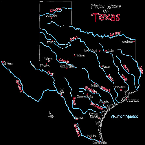 Major Rivers Of Texas Map Maps Of Texas Rivers Business Ideas 2013