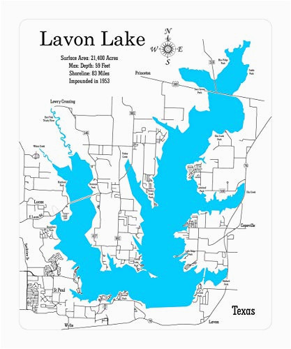 Map Of Clear Lake Texas Amazon Com Lavon Lake Texas Framed Wood Map Wall Hanging Handmade