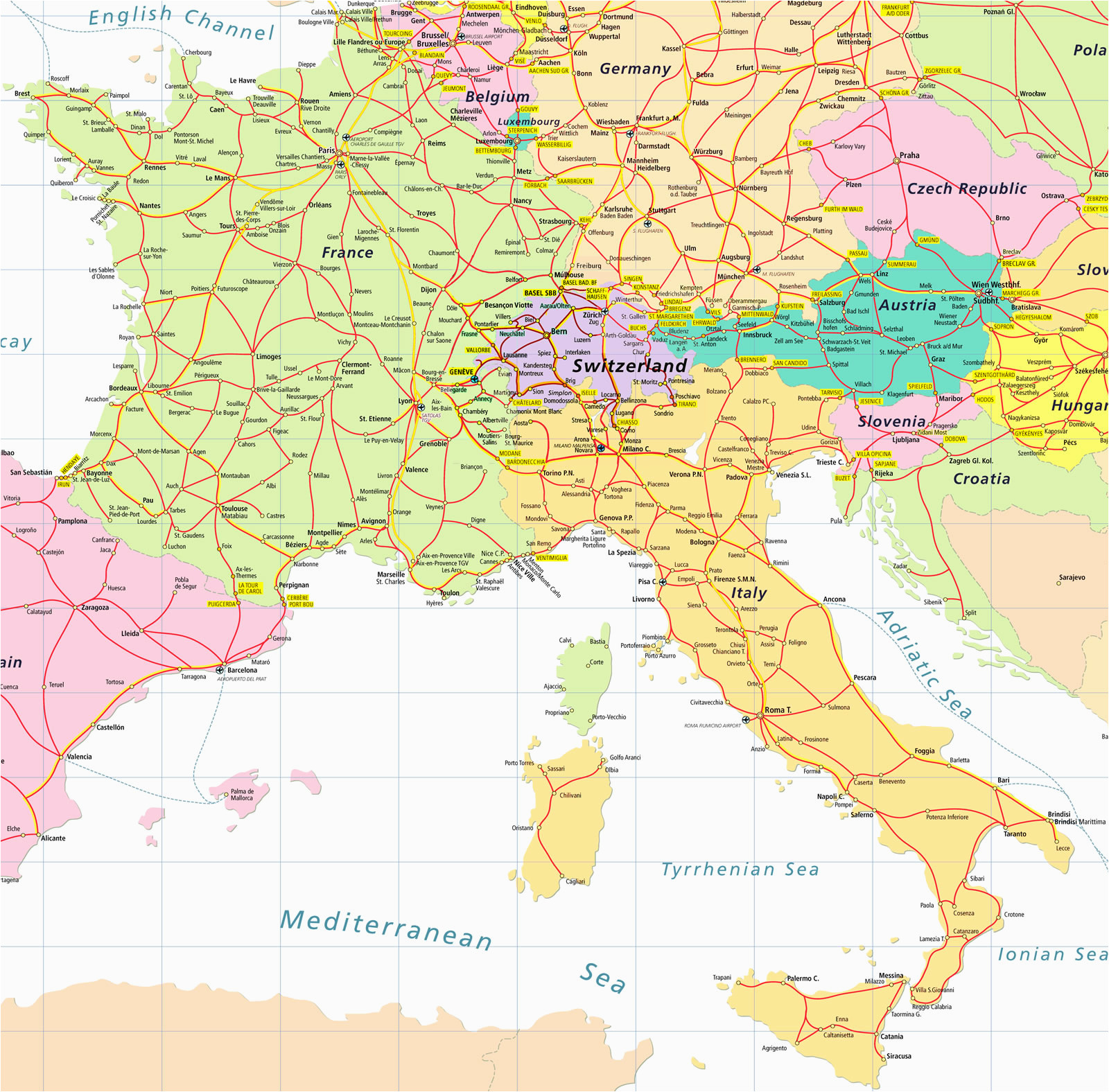 Map Of France and Italy and Switzerland Map Of France Italy and Switzerland Download them and Print