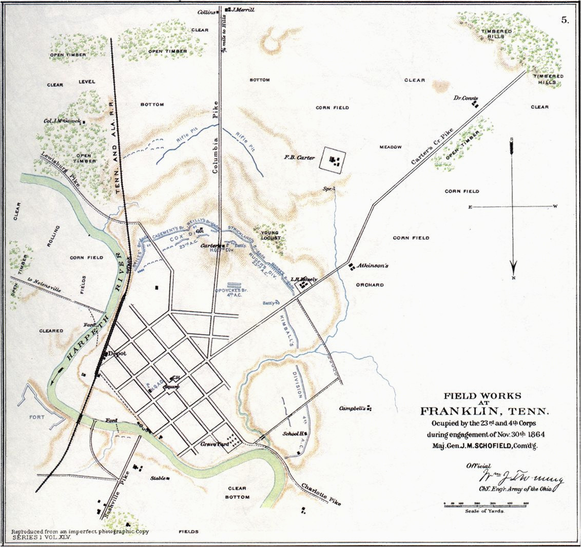 Map Of Franklin Tennessee Map Of Middle Tennessee Inspirational Map Of Franklin Tn 1864 Battle