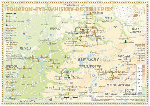 Map Of Indiana Kentucky and Tennessee Tastingmaps