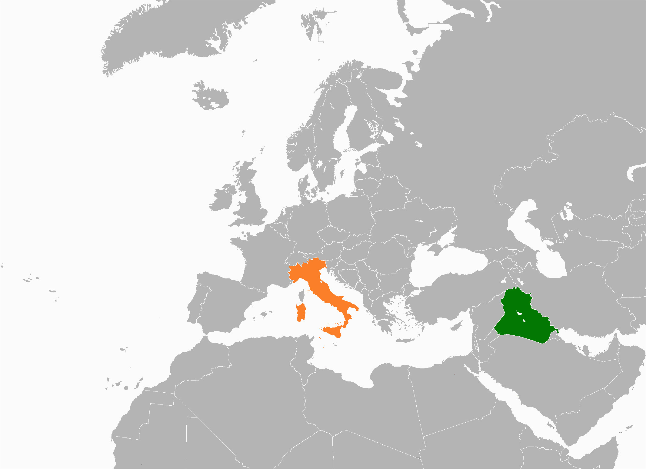 Map Of Italy In the World Iraq Italy Relations Wikipedia