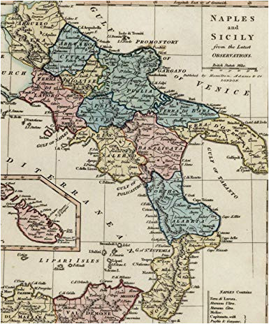 Map Of Italy Sicily and Malta Amazon Com Italy Naples Sicily Malta Goza Inset C 1831 Wilkinson