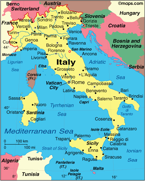 Map Of Italy with Venice Start In southern France then Drive Across to Venice after Venice