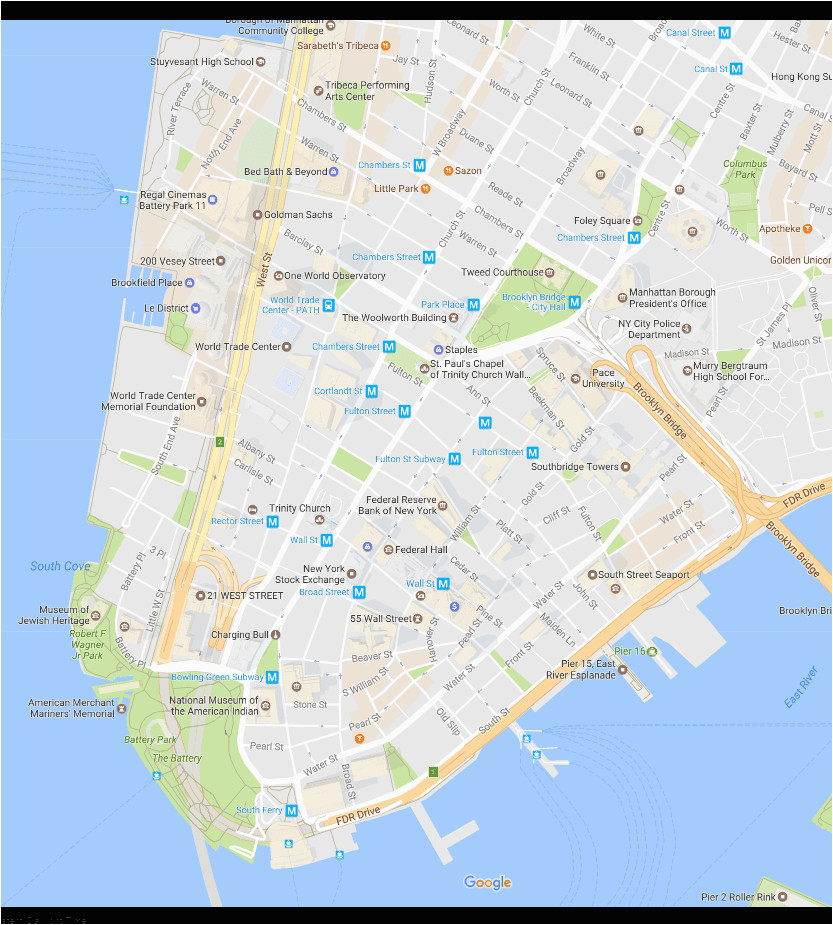 Map Of Little Italy Nyc Financial District Neighborhood New York City Map