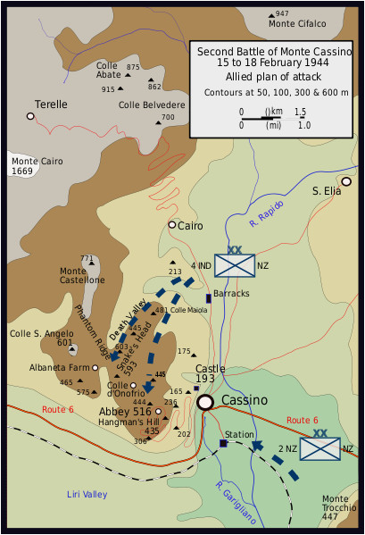 Map Of Monte Cassino Italy Battle Of Monte Cassino Facts World War 2 Battles Battle Of