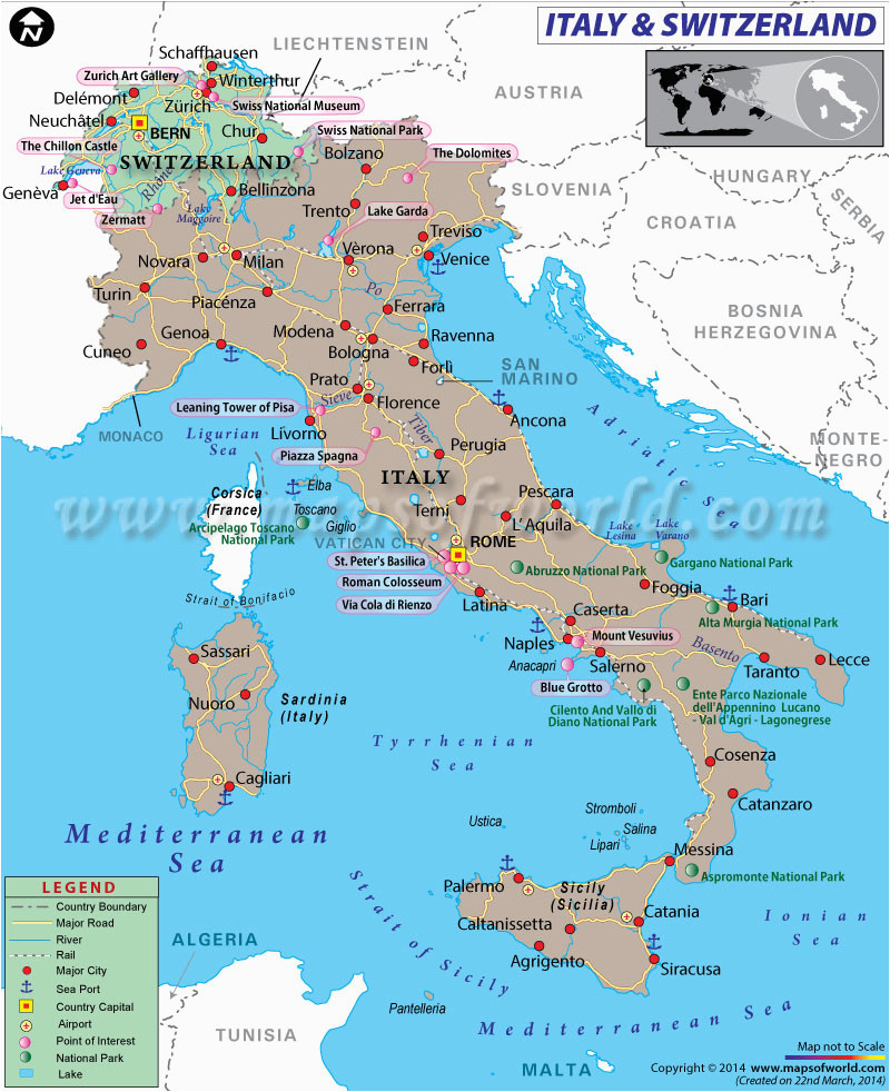 Map Of Northern Italy And Switzerland Secretmuseum