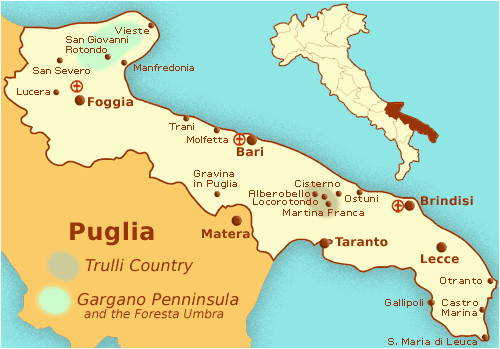 Map Of Puglia Italy Region Maps and Places to See In Puglia