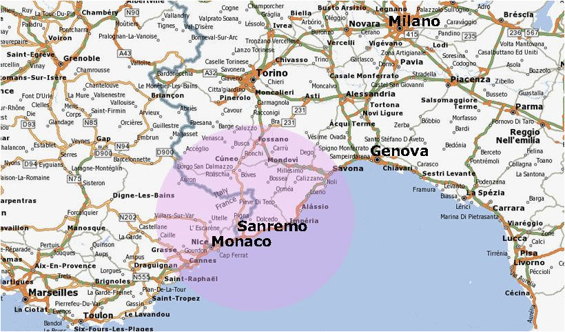 Map Of San Remo Italy San Remo Italy Map Location Of San Remo Italy