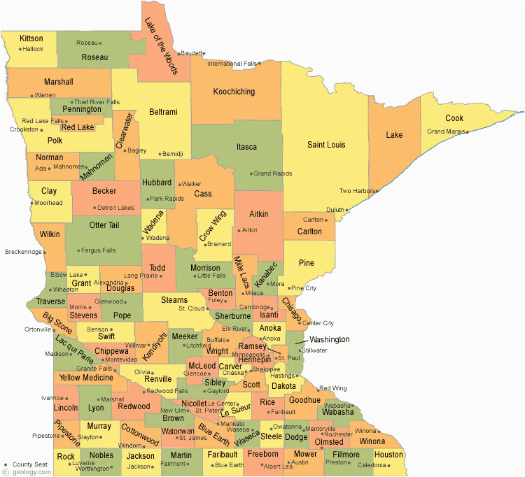 Map Of southern Minnesota Counties Mn County Maps with Cities and Travel Information Download Free Mn