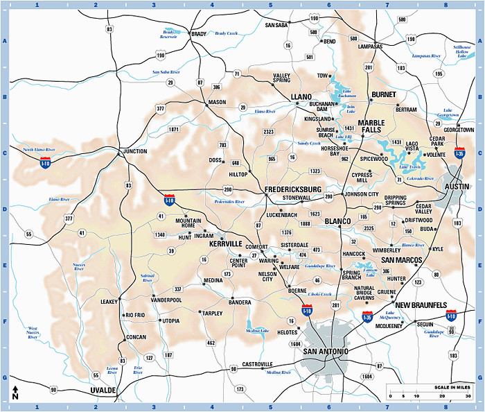 Map Of Texas Hill Country area Texas Hill Country Map with Cities Business Ideas 2013