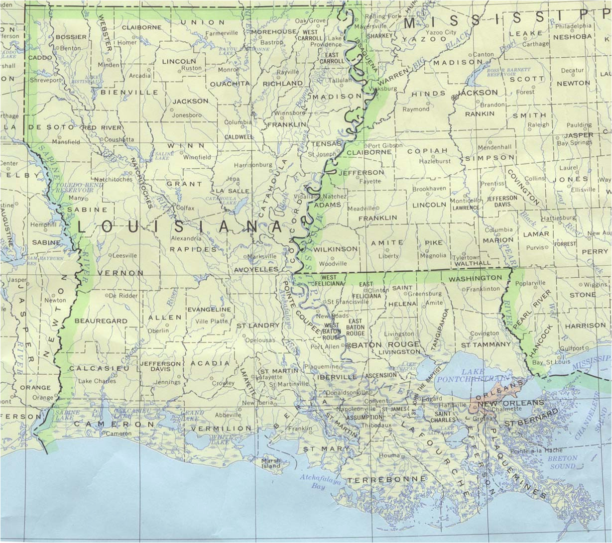 Map Of Texas Louisiana and Mississippi Louisiana Maps Perry Castaa Eda Map Collection Ut Library Online