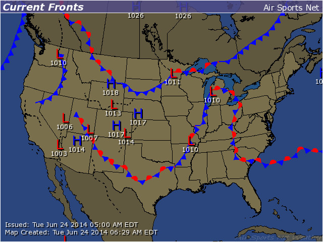 Map Of Texas Weather Current Frontal Map for the United States Weather Resources