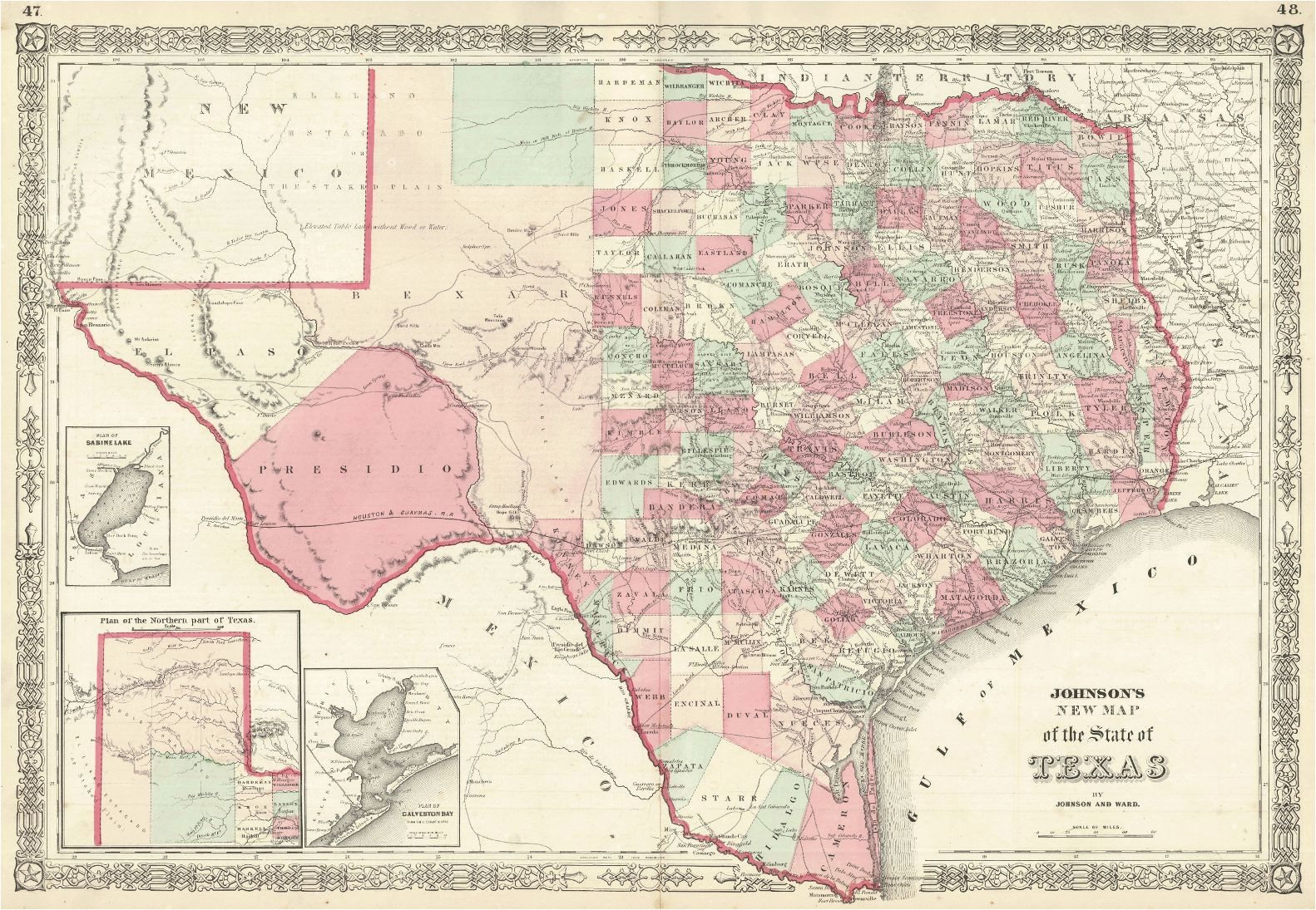 Map Of the Texas Panhandle Johnson S New Map Of the State Of Texas Johnson Ward Johnson