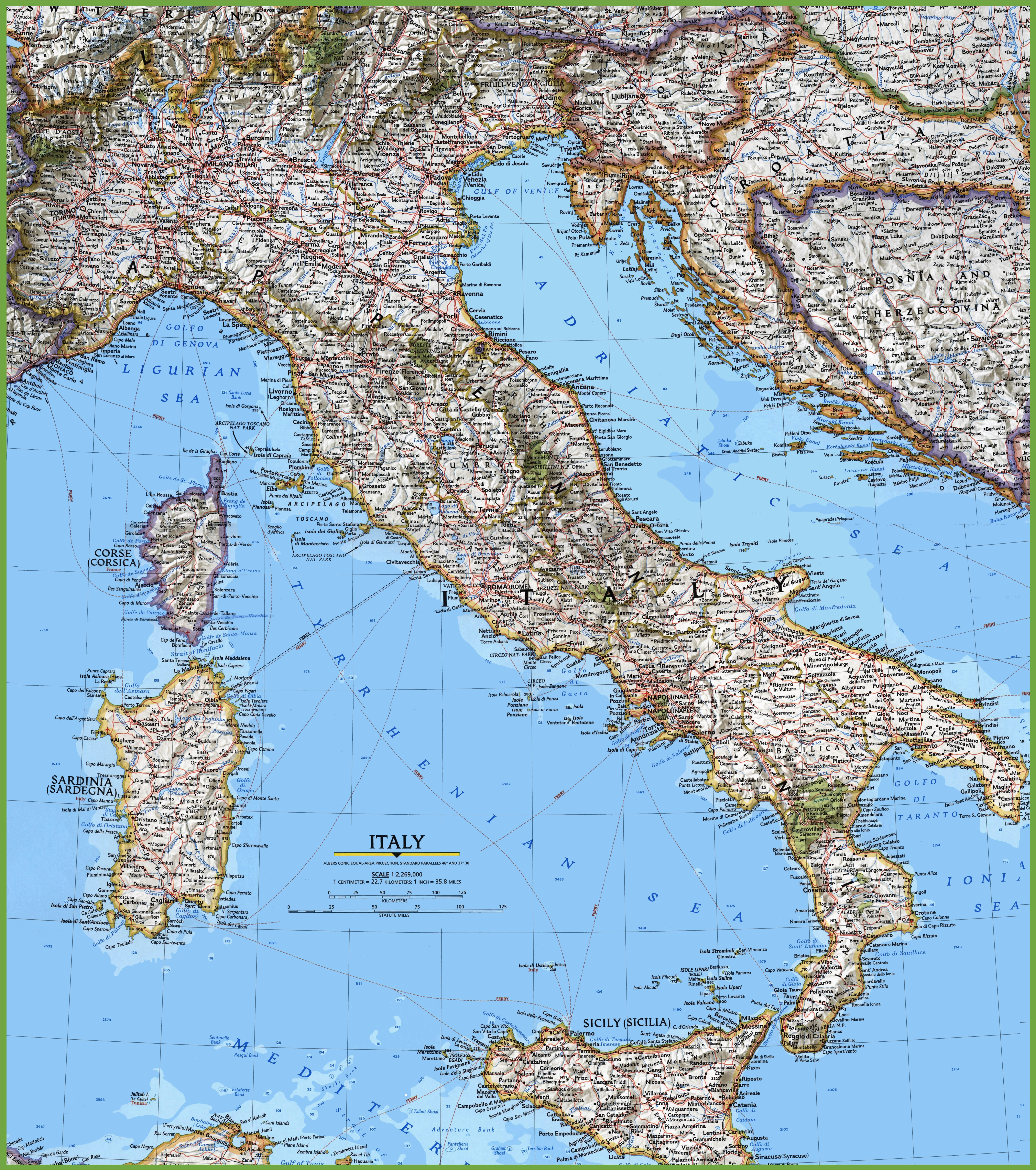 Map Of towns In Italy Large Detailed Map Of Italy with Cities and towns