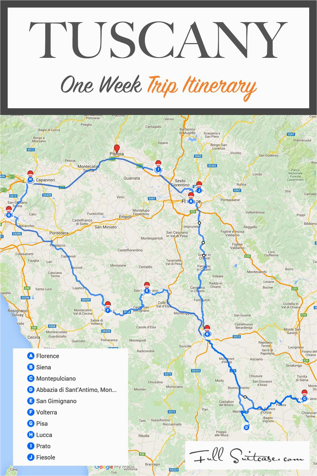 Map Of Tuscany and Umbria Italy Tuscany Itinerary See the Best Places In One Week Florence
