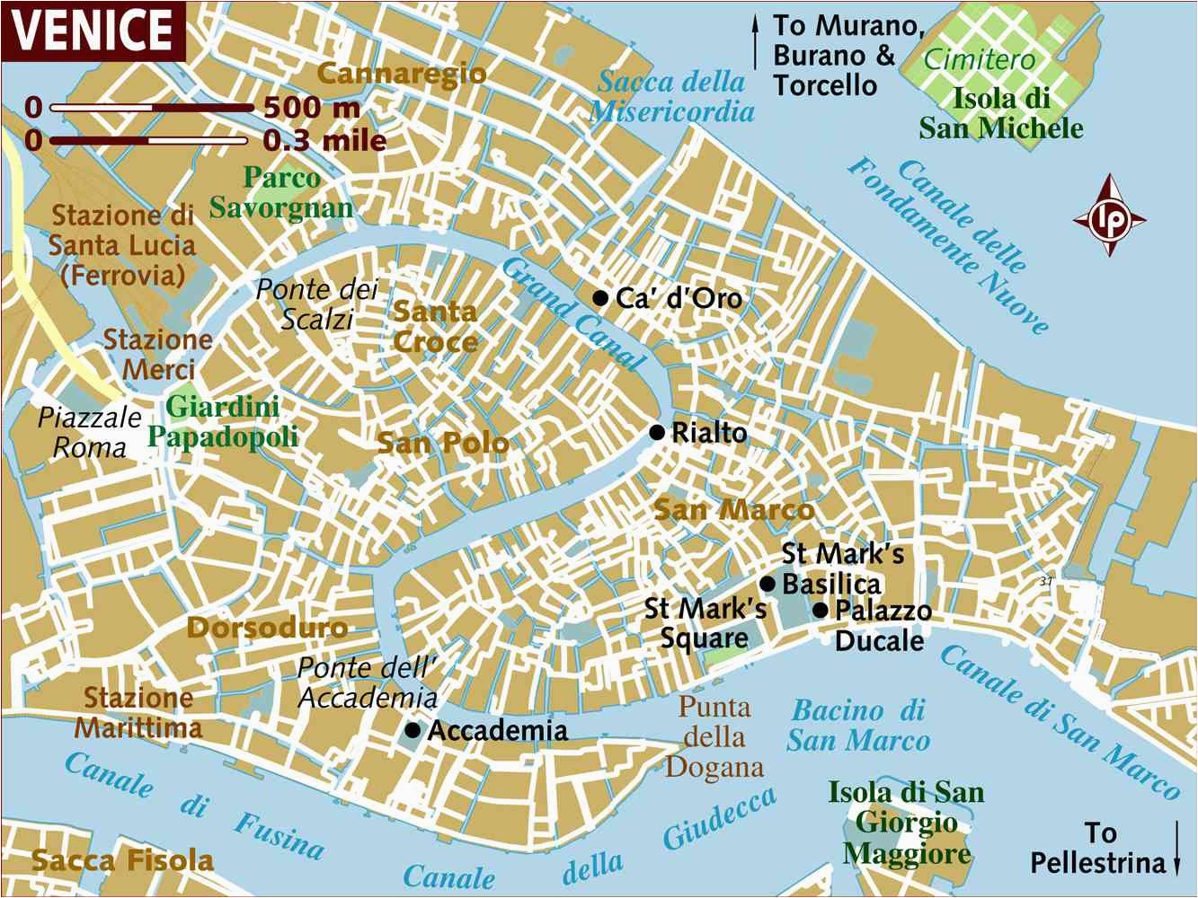 Map Of Venice Italy Airport Venice Neighborhoods Map and Travel Tips