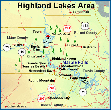 Marble Falls Texas Map Texas Highland Lakes Map Business Ideas 2013